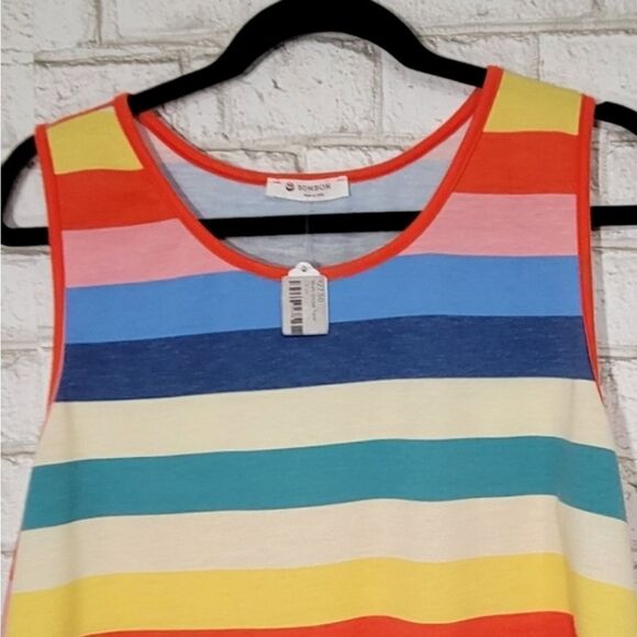 NWT bombom colorful stripe tank - Picture 2 of 5